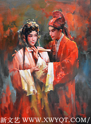 赵新颖作品 《桃花扇》 规格：90cm×120cm  创作年代：2013年